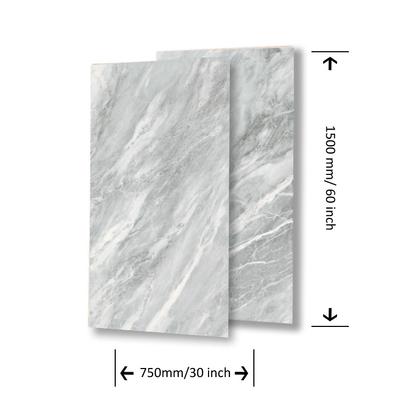 750x1000mm 포스텔렌 돌 타일 화이트 대리석 가시화 된 상업용 욕실