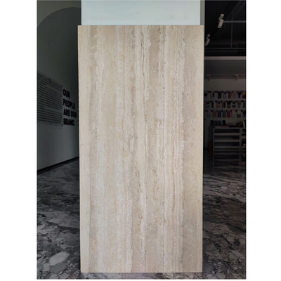 비정형 베이지 화이트 트라버틴 벽돌 효과 타일 패턴 600x1200mm 실내용