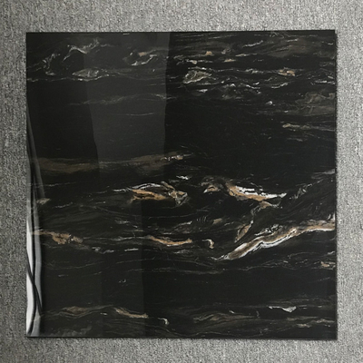 산성 12x12 검은 대리석 모양 흰색 정맥과 유리 타일