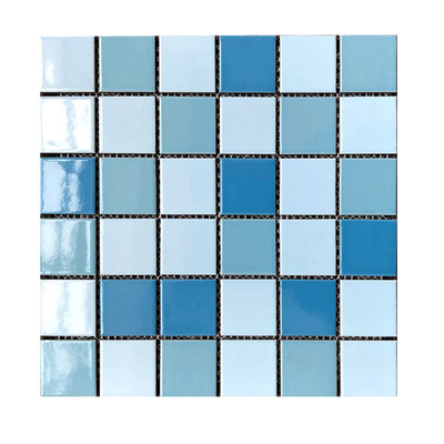 수영장 타일 포산 3D 블루 글래스 세라믹 타일 안티 슬리프 306x306MM